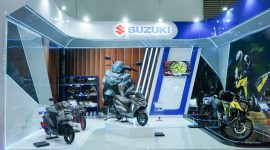 Suzuki tampilkan motor unggulan seperti Burgman, Nex, dan V-Strom dengan promo spesial di Jakarta Fair 2025.(Foto: suzuki.co.id)