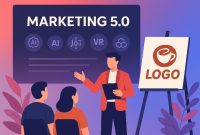 Marketing 5.0: Antara AI Canggih dan Logo Sederhana UMKM.(Ilustrasi AI/Solihi-Utehso)