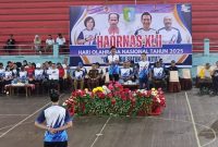 Upacara Haornas 2025 di GOR Apang Semangai.(Foto: Kominfo Sintang)