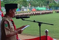 Bupati Sintang Dorong Anggota Pramuka untuk Lebih Kreatif dan Inovatif pada Raimuna Daerah Kalbar 2025.(Foto: Kominfo Sintang)