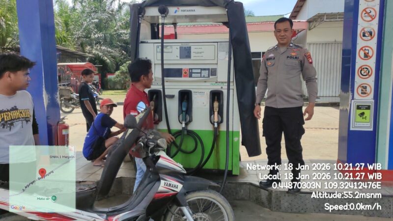 Patroli Preventif Polsek Menjalin, Pastikan Penyaluran BBM Tepat Sasaran
