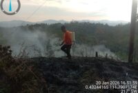 Satgas Polres Melawi Padamkan Karhutla di Km 13, Asap Ganggu Arus Lalu Lintas