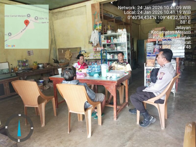Silaturahmi di Warung Warga, Polsek Meranti Sampaikan Pesan Kamtibmas
