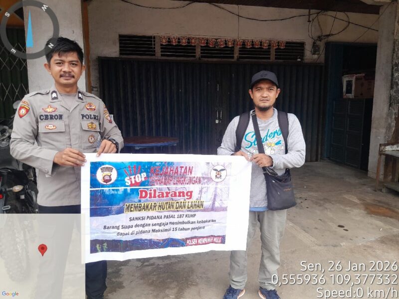 Polsek Mempawah Hulu Imbau Warga Tidak Membakar Lahan untuk Cegah Karhutla