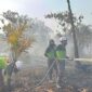 Tim SAR Ditsamapta Polda Kalbar Padamkan Karhutla di Sekitar Bandara Supadio