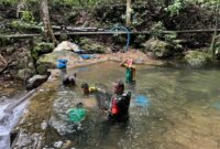 Babinsa Koramil Paloh Bersama Pamtas Aksi Nyata Bersihkan Bak Air Bersih Desa Temajuk