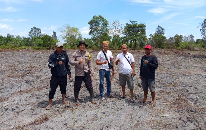 Dukung Program Pangan, Polsek Matan Hilir Selatan Cek Kesiapan Tanam Jagung