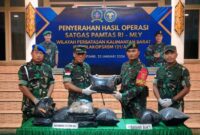 Upaya Penyelundupan Ganja 12,29 Kg di Perbatasan Digagalkan, Danrem 121/Abw Terima Hasil Operasi