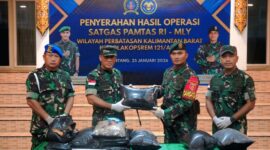 Upaya Penyelundupan Ganja 12,29 Kg di Perbatasan Digagalkan, Danrem 121/Abw Terima Hasil Operasi