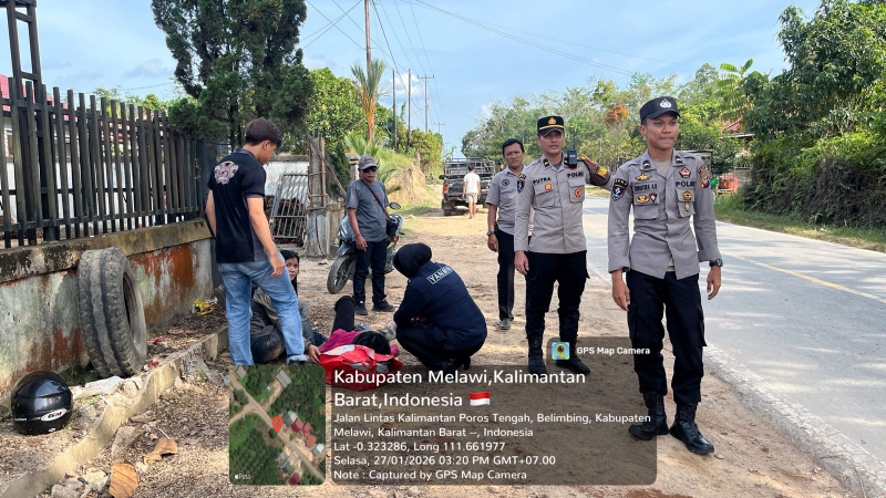 Laka Lantas di Desa Labang Ditangani Sigap Pamapta II Polres Melawi