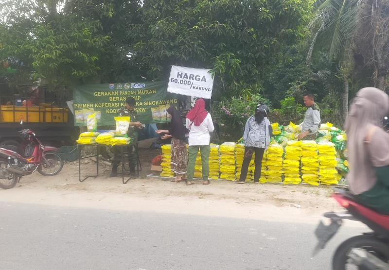 Kodim 1202/Singkawang Gelar Gerakan Pangan Murah, Bantu Stabilkan Harga Beras