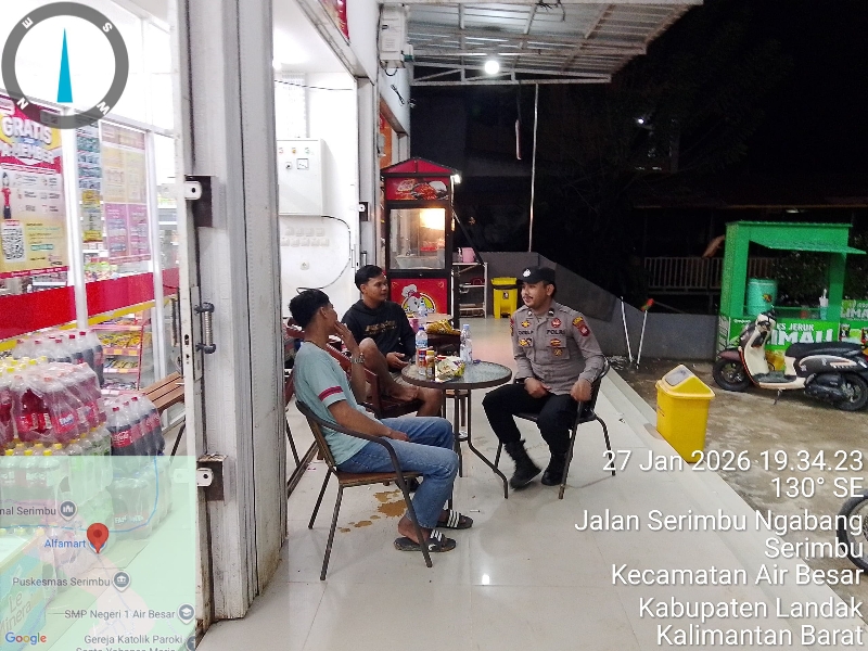 Patroli Malam Dialogis, Polsek Air Besar Sambangi Warga Bangun Rasa Aman