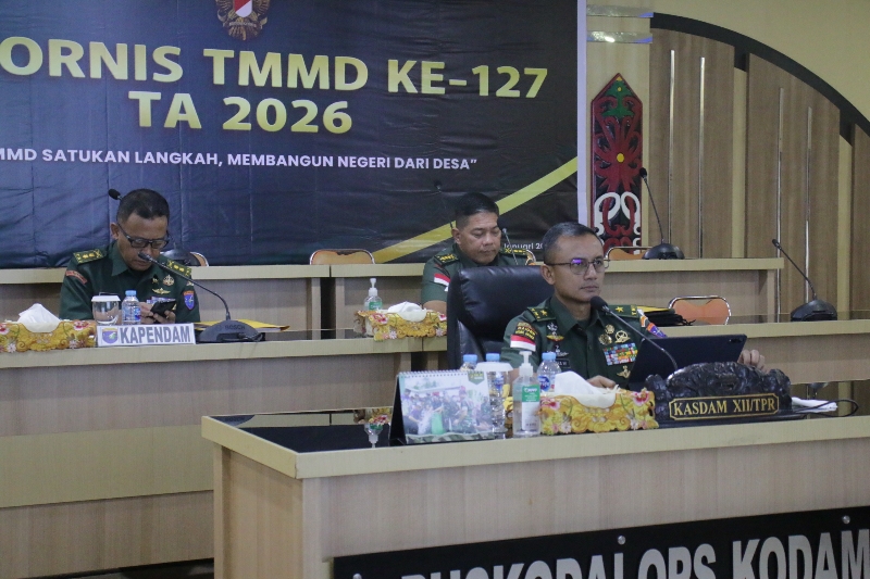 Kasdam XII/Tpr Ikuti Rakornis TMMD ke-127, Dorong Pembangunan Desa di Kalbar