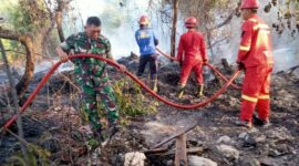 Prajurit Yonif TP 833/BD Tanggap Darurat Kebakaran Hutan di Jalan Sabang Merah