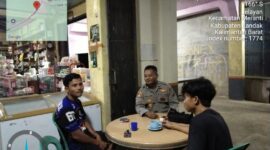 Patroli Humanis Polsek Meranti, Polisi Ngopi Bareng Warga Jaga Kamtibmas