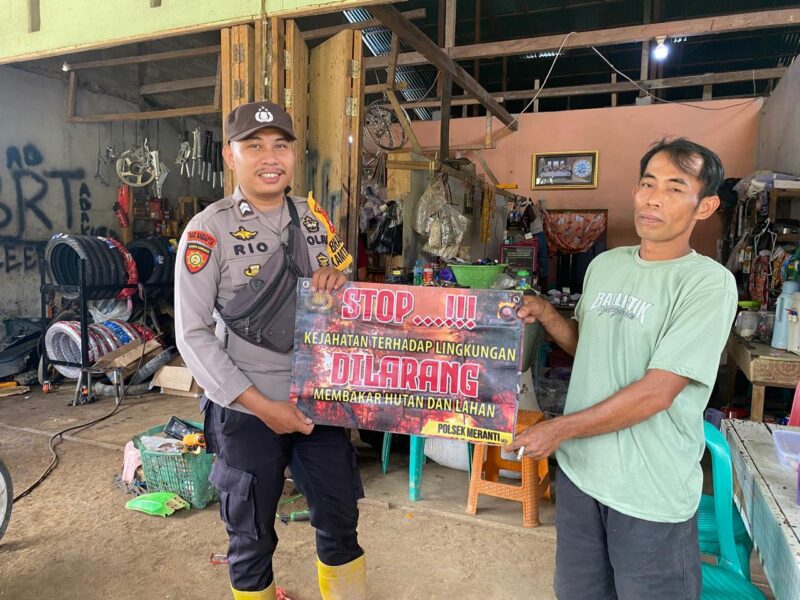 Cegah Karhutla, Bhabinkamtibmas Polsek Meranti Intensifkan Himbauan Stop Pembakaran Lahan