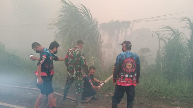 Asap Tebal Kebakaran Gambut Ganggu Jalan Raya, TNI Bergerak Cepat di Desa Galang