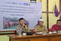 Brigpol Juli Dadi Yoyoh Hadiri Sosialisasi TKA dan Pesan Kamtibmas di SMPN 01 Belimbing