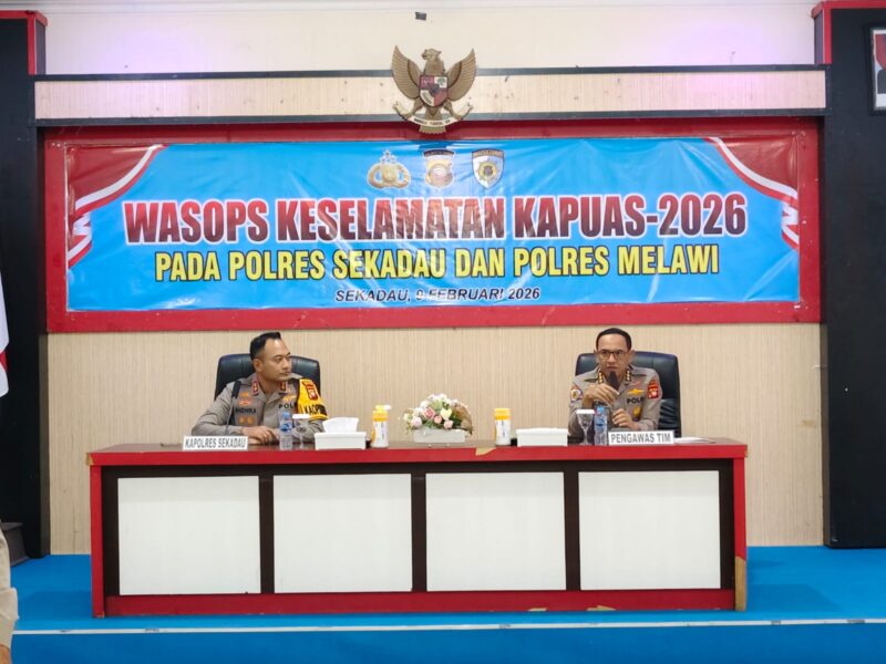 Satgas Ops Keselamatan Kapuas Polres Melawi Ikuti Pengawasan Operasi di Polres Sekadau
