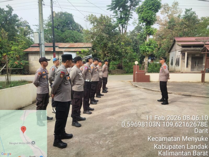 Kapolsek Menyuke Pimpin Apel Pagi Perdana Tingkatkan Disiplin Anggota
