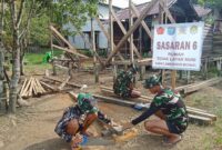 TMMD Ke-127 Kodim 1203 Ketapang Percepat Renovasi Rumah Warga Selangkut Raya, Progres Capai 25 Persen