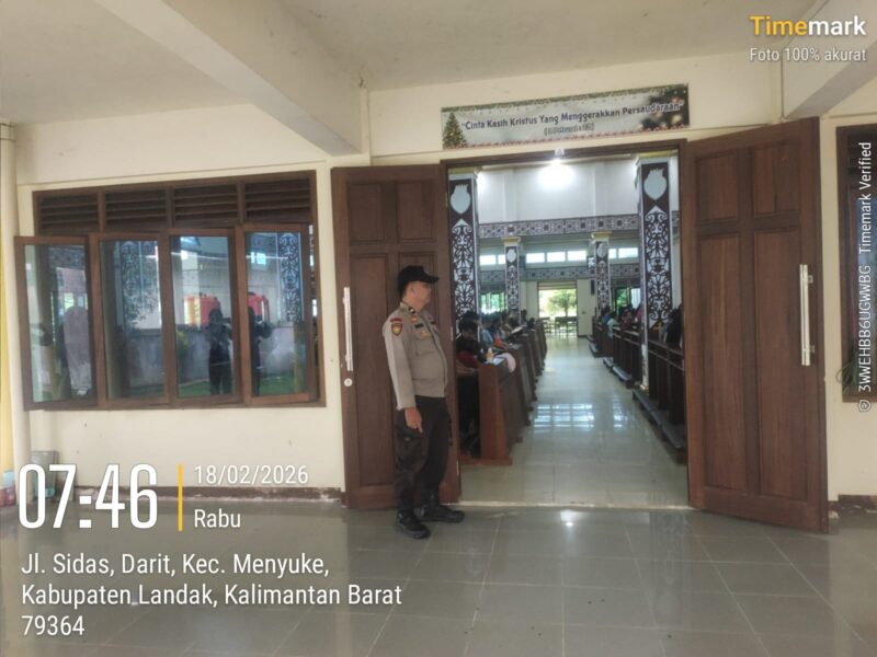 Polsek Menyuke Amankan Ibadah Misa Rabu Abu 2026 di Darit, Umat Beribadah Aman dan Kondusif