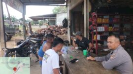 Patroli Siang Polsek Meranti Ajak Karyawan Sawit Jaga Kamtibmas