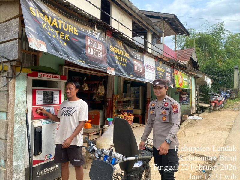 Patroli Siang Polsek Meranti Edukasi Penjual Bensin Eceran, Cegah Kebakaran dan Gangguan Kamtibmas
