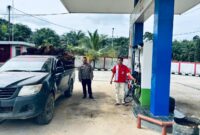 Patroli Obyek Vital Polsek Kuala Behe, Polisi Sambangi SPBU Nyayum Cegah Kriminalitas