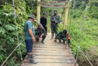 Kodim Bengkayang Pastikan Kesiapan Lokasi Pembangunan Jembatan Gantung Antar Desa