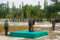 Korem 121/Abw Laksanakan Upacara Bendera Mingguan, Tanamkan Disiplin dan Nasionalisme