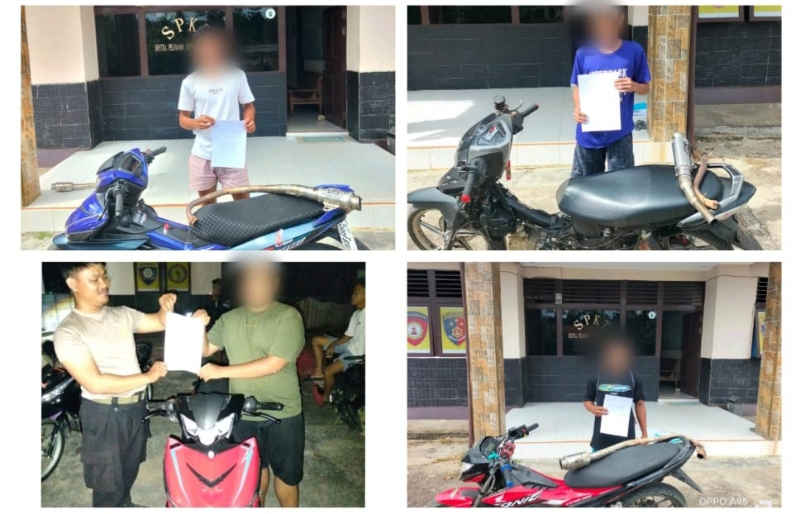 Polsek Air Besar Tertibkan Balap Liar Sepeda Motor Berknalpot Brong di Jalan Raya Serimbu