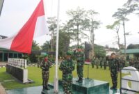 Perdana Pimpin Upacara, Kasdim 1206/Putussibau Mayor Inf Eriyadi Esnurdin Tekankan Disiplin dan Loyalitas Prajurit