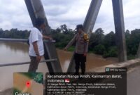 Polsek Nanga Pinoh Selidiki Dugaan Pencurian Besi Pengaman Jembatan Melawi II, Polisi Tingkatkan Patroli