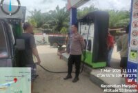 Patroli SPBU Polsek Menjalin, Aiptu Widi S dan Bripka Gesang W.W Antisipasi Penyalahgunaan BBM