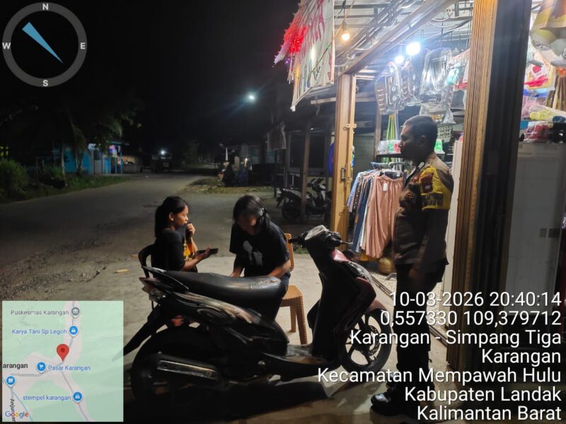 Polisi Mempawah Hulu Intensif Patroli Malam, Warga Diajak Jaga Keamanan