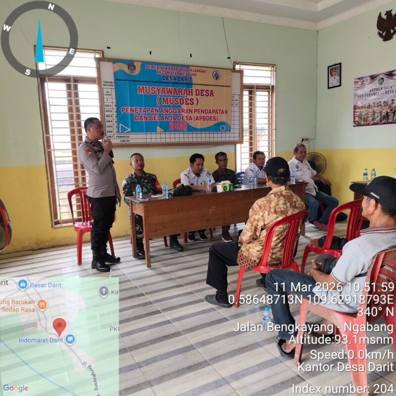 Ps. Kanit Binmas Polsek Menyuke Hadiri Musdes Darit Bahas BLT-DD 2026