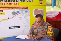 Kapolres Melawi AKBP Harris Batara Simbolon, S.I.K., S.H., M.Tr.Opsla Cek Kesiapan Pos Pam dan Pos Yan Operasi Ketupat Kapuas 2026 untuk Amankan Arus Mudik