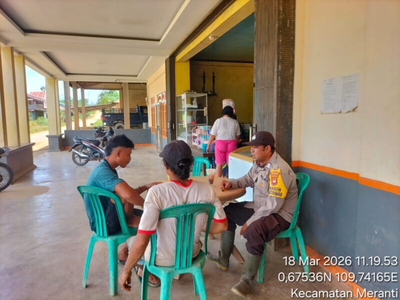 Bhabinkamtibmas Polsek Meranti Humanis, Sapa Warga dan Sampaikan Pesan Kamtibmas