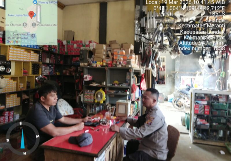 Polsek Meranti Intensifkan Patroli Siang, Sambangi Toko Warga Antisipasi Pencurian Jelang Lebaran