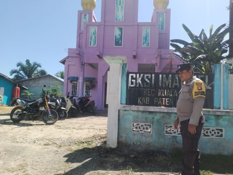 Aipda Andri dan Aipda Heri Chandra Simatupang Amankan Ibadah di GKSI Imanuel dan St. Yakobus, Polsek Kuala Behe Pastikan Kondusif