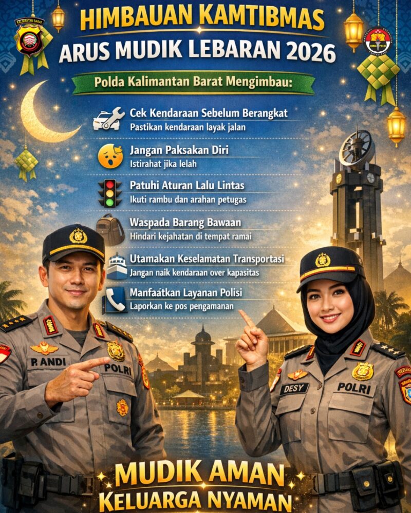 Mudik Aman Keluarga Nyaman, Polda Kalbar Bagikan Tips Keselamatan Arus Mudik Lebaran 2026