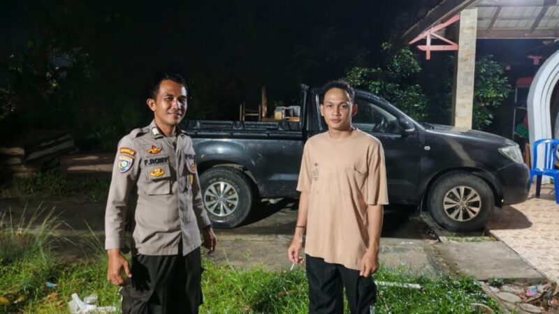 Jaga Keamanan Desa, Polsek Menjalin Gelar Patroli Malam Rutin