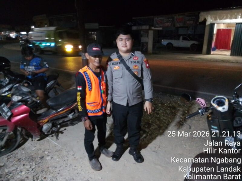 Patroli Malam Polsek Ngabang, Briptu Sultan WB Antisipasi Premanisme dan Curat