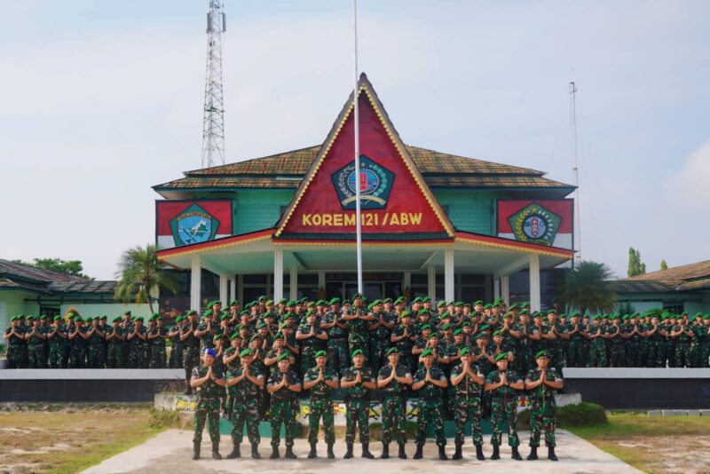 Korem 121/Abw Gelar Apel Kembali Cuti dan Halal Bihalal Idul Fitri 1447 H, Pererat Soliditas Prajurit