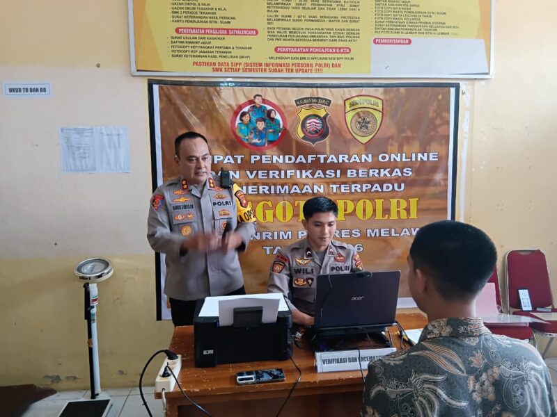 Kapolres Melawi AKBP Harris Batara Simbolon Pantau Casis Polri 2026, Berikan Motivasi dan Semangat