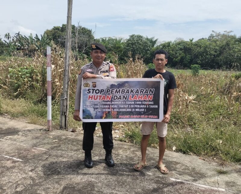 Polsek Matan Hilir Utara Gencarkan Patroli Titik Api dan Edukasi Warga, Antisipasi Karhutla di Musim Kemarau 2026