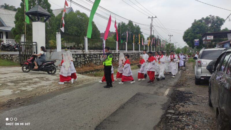 Pengamanan Perarakan Minggu Palma di Menjalin Berlangsung Aman dan Kondusif