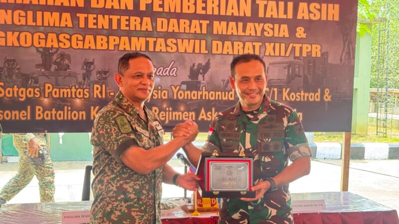 Danrem 121/Abw Brigjen TNI Purnomosidi Dampingi Pangdam XII/Tpr Kunjungi Perbatasan RI-Malaysia, Perkuat Kerja Sama TNI–TDM