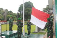 Upacara Mingguan Kodim 1206/Putussibau: Kapten Arm Supratno Tekankan Disiplin dan Profesionalitas Prajurit